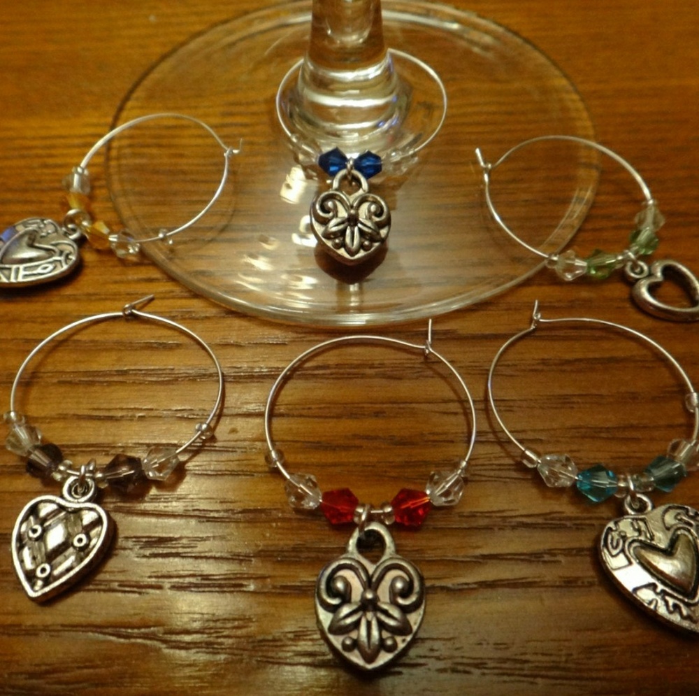 Heart to Heart Wine Charms
